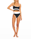 Beach Riot Emmy High-waist Bikini Bottoms In Blackwhite