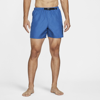 Nike Men's 5" Belted Packable Swim Trunks In Dark Marina Blue