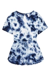 Nordstrom Kids' Jersey Romper In Navy Peacoat Tie Dye
