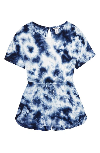 Nordstrom Kids' Jersey Romper In Navy Peacoat Tie Dye