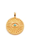 Monica Vinader Gold Talisman Evil Eye Pendant Turquoise In Gp