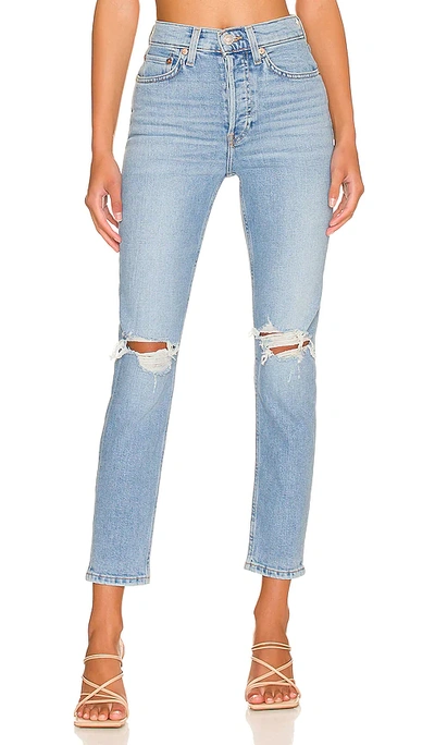 Re/done 90s 60s Fade High-rise Ankle Crop Jean In Blue