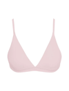 Commando Logo Band Ribbed Triangle Bralette In Apricot