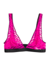 Versace Greca Signature Print Tulle Bralette In Fuchsia