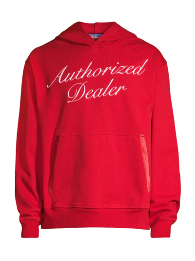 Just Don Authorized Relaxed-fit Cotton-jersey Hoody In Red