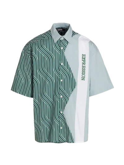 Ahluwalia Zig Zag Short-sleeved Shirt In Green