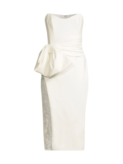 Katie May Natalie Bustier Lace Midi Dress In Ivory