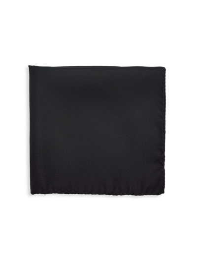 Saks Fifth Avenue Collection Silk King Twill Pocket Square In Black