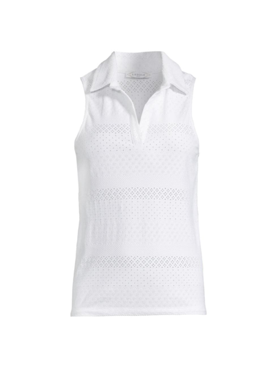 L'etoile Sport Sleeveless Lace Top In White