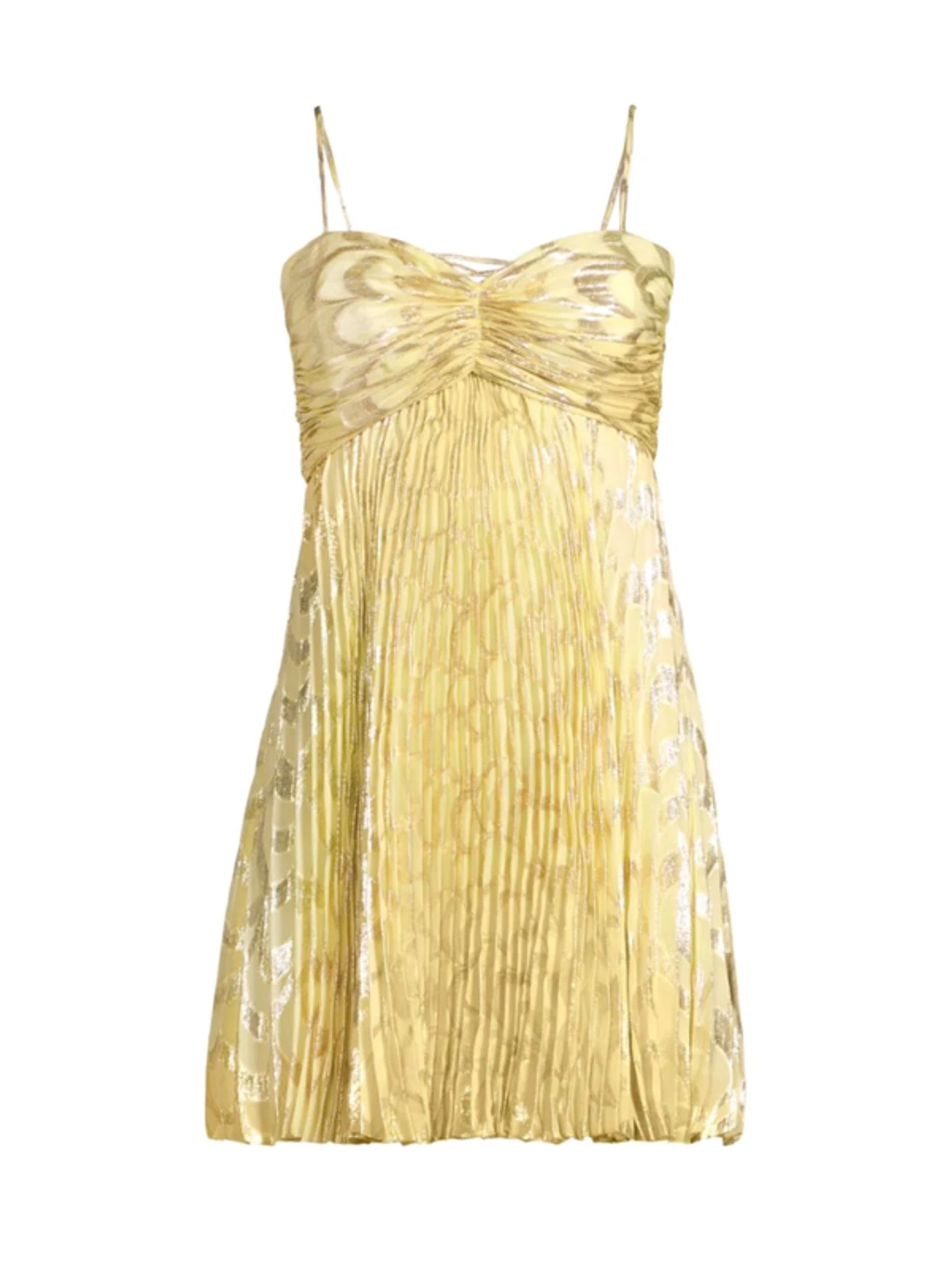 open lace back dress MAKE IT WORK PLEATED MINI DRESS IN YELLOW – AKIRA main image 0