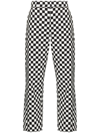 R13 STRAIGHT-LEG CHECKERBOARD TROUSERS