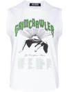 Raf Simons Grimcrawler-print Sleeveless Top In White