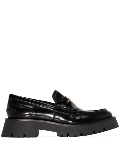 Alexander Wang Carter Patent-leather Loafers In Black