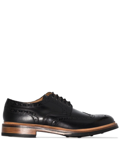 Grenson Archie Lace-up Leather Brogues In Black