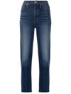 Re/done 70s Stove Pipe Cotton Blend Denim Jeans In Blue