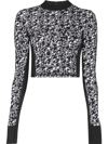 SWEATY BETTY GRAPHIC-PRINT LONG-SLEEVED CROPPED TOP
