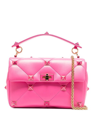 Valentino Garavani Roman Stud Shoulder Bag In Pink