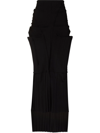 Talia Byre Pleated Asymmetric Pencil Skirt In Black