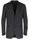 Fendi Logo Embroidered Single-breasted Blazer In Grey