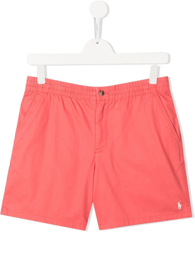 Ralph Lauren Kids' Logo-embroidered Chino Shorts In Pink