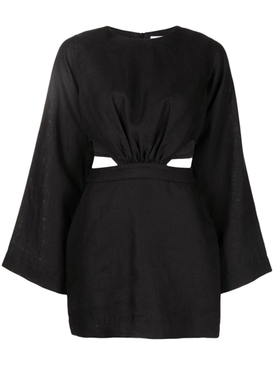 Bondi Born Komodo Organic-linen Dress In Black