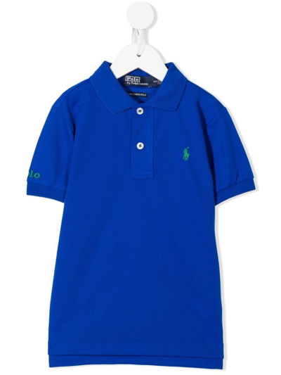 Ralph Lauren Kids' Logo刺绣polo衫 In Blue