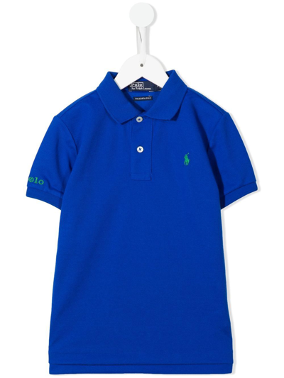 Ralph Lauren Kids' Logo-embroidered Polo Shirt In Blue