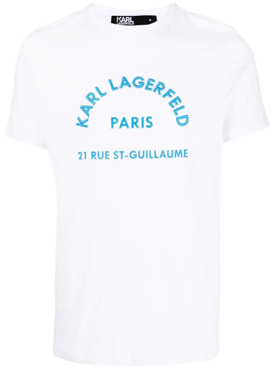 Karl Lagerfeld Logo Crew-neck T-shirt In White