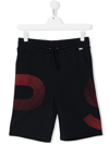 Paul Smith Junior Gradient Logo-print Track Shorts In Blue