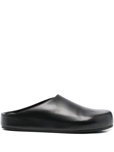 Studio Nicholson Round-toe Leather Slippers In Black
