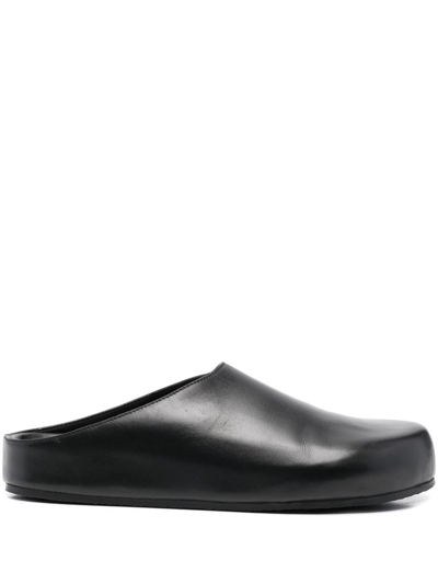 Studio Nicholson Round-toe Leather Slippers In Black  