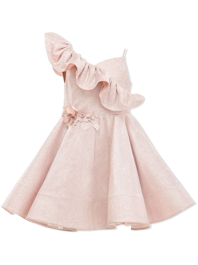 Tulleen Kids' Riviera Glitter-embellished Dress In Pink