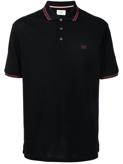 Bally Embroidered Logo Polo Shirt In Black