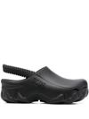 Gcds Embossed-logo Slingback Clogs In Black