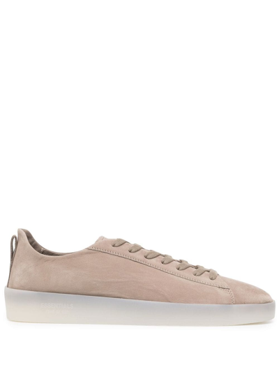 Essentials Taupe Tennis Low Sneakers In 223_warm_taupe