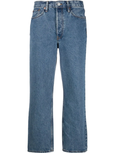 Re/done High-waisted Straight-leg Jeans In Blue