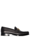 FERRAGAMO GANCINI BUCKLE LEATHER LOAFERS