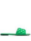 Bottega Veneta Padded Stretch Flat Sandals In Green