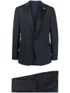 Lardini Single-breasted Tailored Suit In Blue
