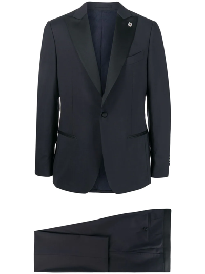Lardini Single-breasted Tailored Suit In Blue