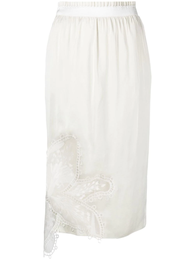 Ac9 Floral-lace Detail Skirt In Neutrals
