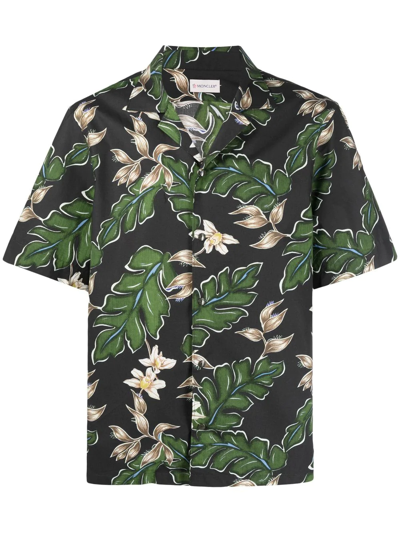 Moncler Foliage Print Short Sleeve Shirt In Green