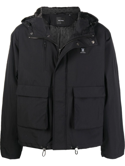 Daily Paper Padded Hooded Jacket In Black