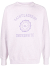Saint Laurent Oversize Université Crest Organic Cotton Crewneck Sweatshirt In Pink