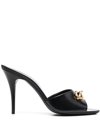 Saint Laurent Le Maillon 95mm Heel Sandals In Schwarz