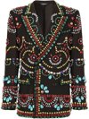 Dolce & Gabbana Gemstone-embellished Double-breasted Blazer In Black