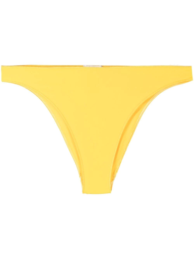 Oseree Yellow Bikini Bottoms With Tone-on-tone Stitching