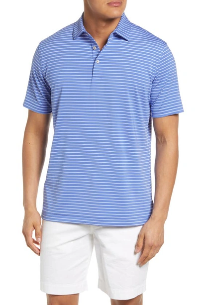 Peter Millar Men's Drum Performance Jersey Polo Shirt In Blue Batik