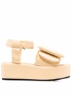 Boyy Puffy Platform Leather Sandals In Beige