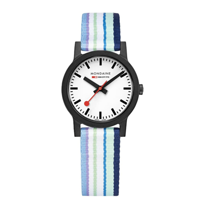 Mondaine Essence Quartz White Dial Ladies Watch Ms1.32110.lq In Black / Blue / White